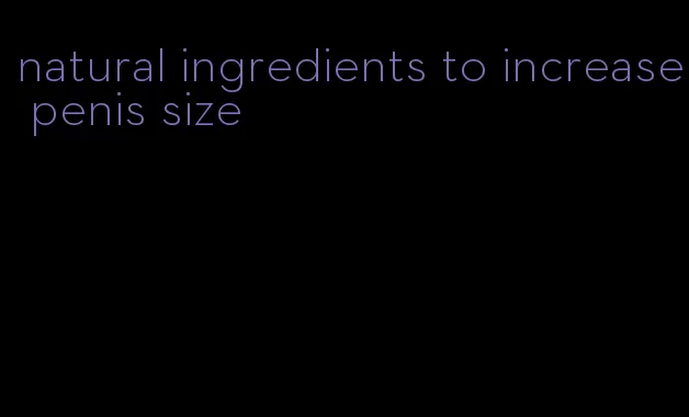 natural ingredients to increase penis size